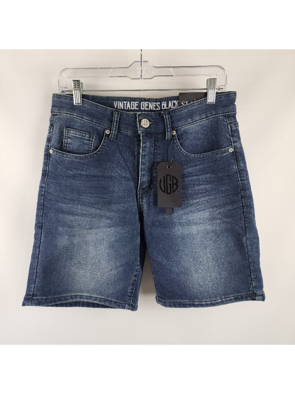 Vintage Genes Black Shorts Mens 28W Blue Slim Fit Short (28x8) NWT